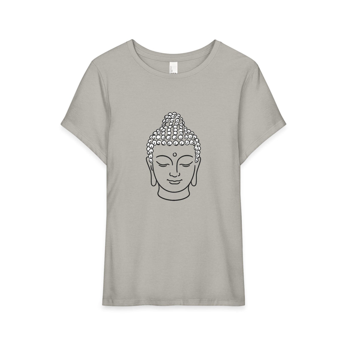T-Shirt, Short Sleeve Wide Neck Relaxed Fit - Buddha Head