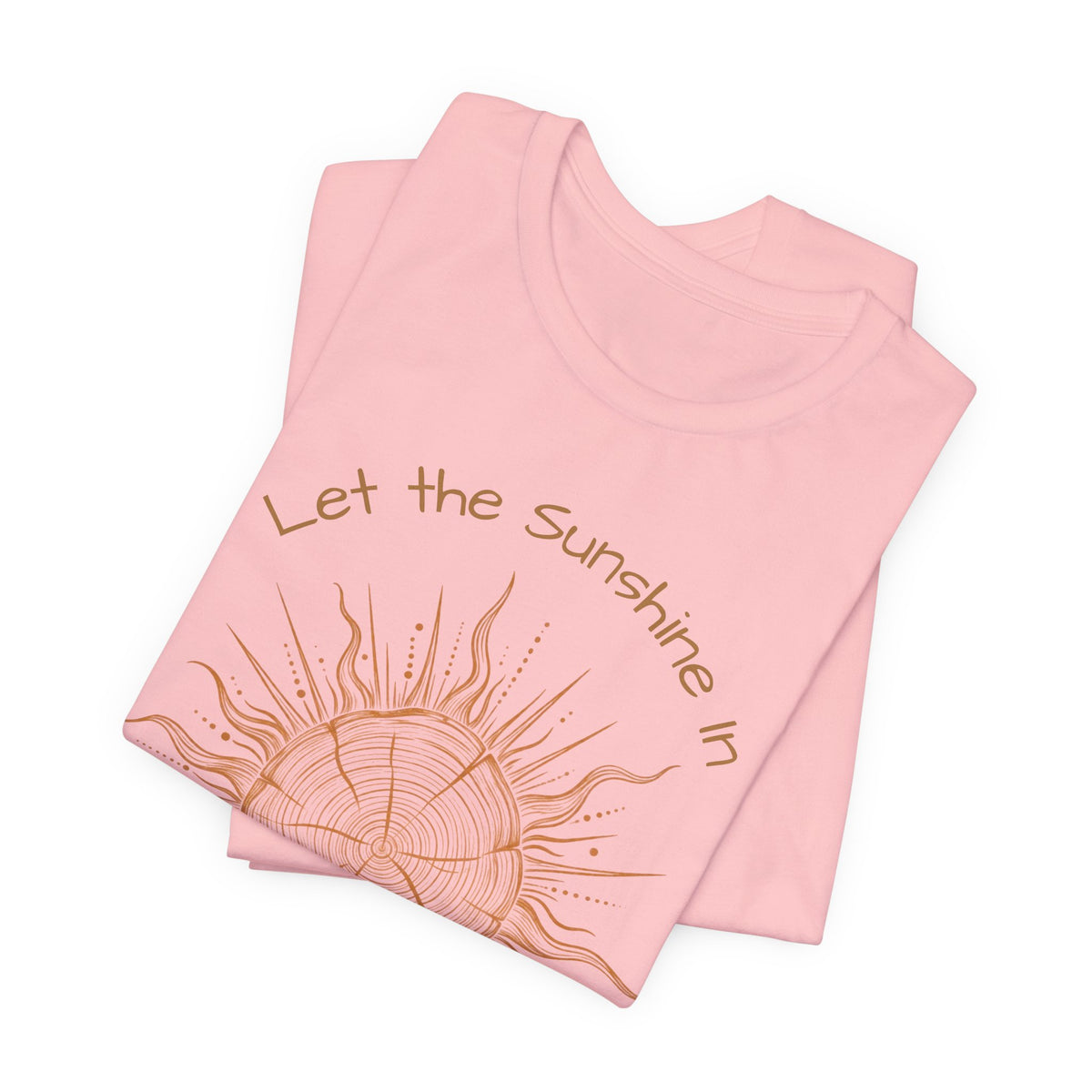 T-Shirt, Short Sleeve Boxy Crew Neck - Let the Sunshine In Sun Positive Vibes