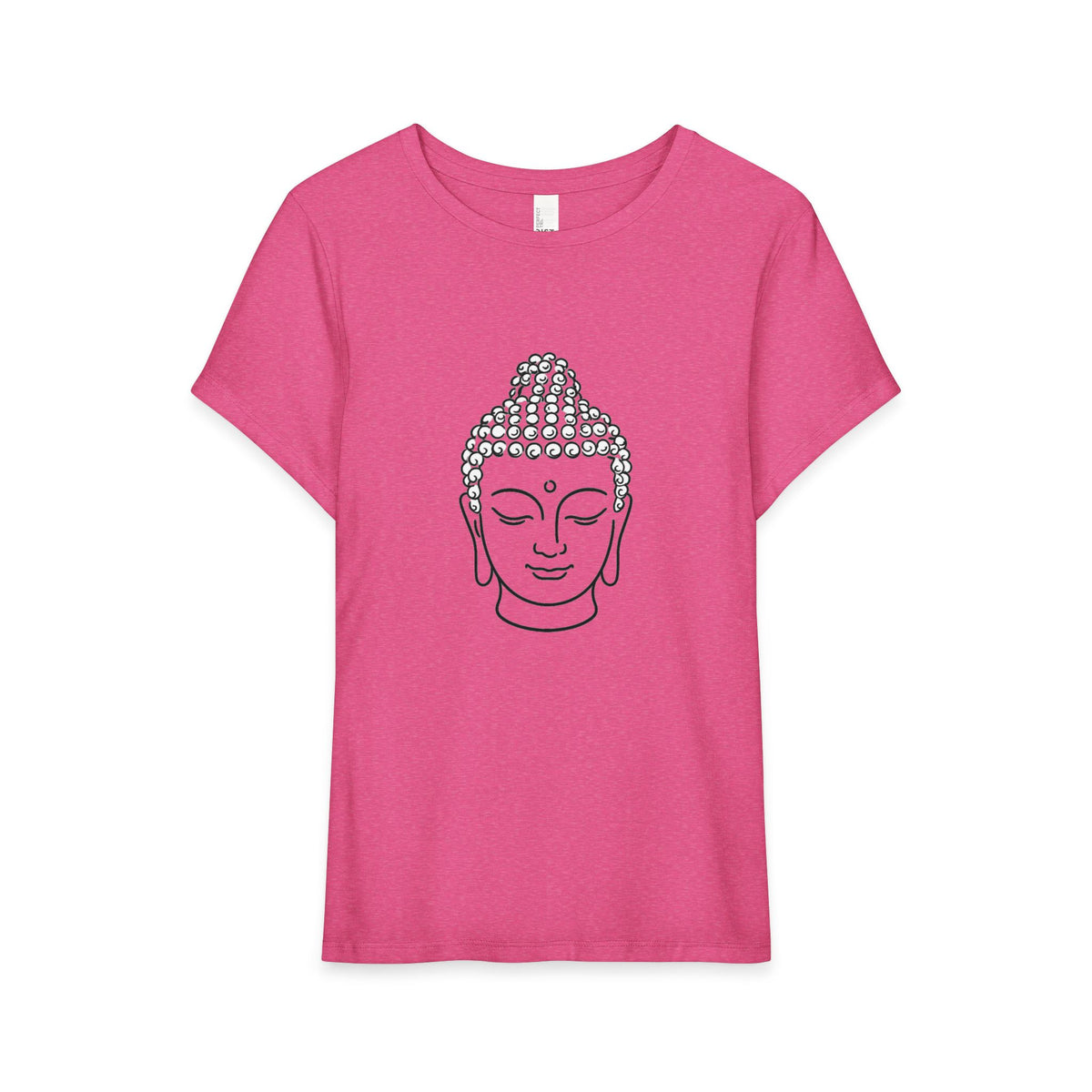 T-Shirt, Short Sleeve Wide Neck Relaxed Fit - Buddha Head