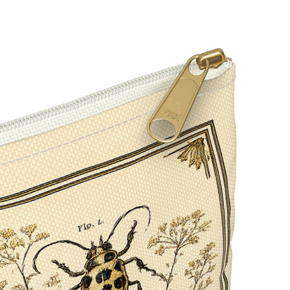 Pouch/Accessory Bag - Vintage Entomology Botanical Beetles