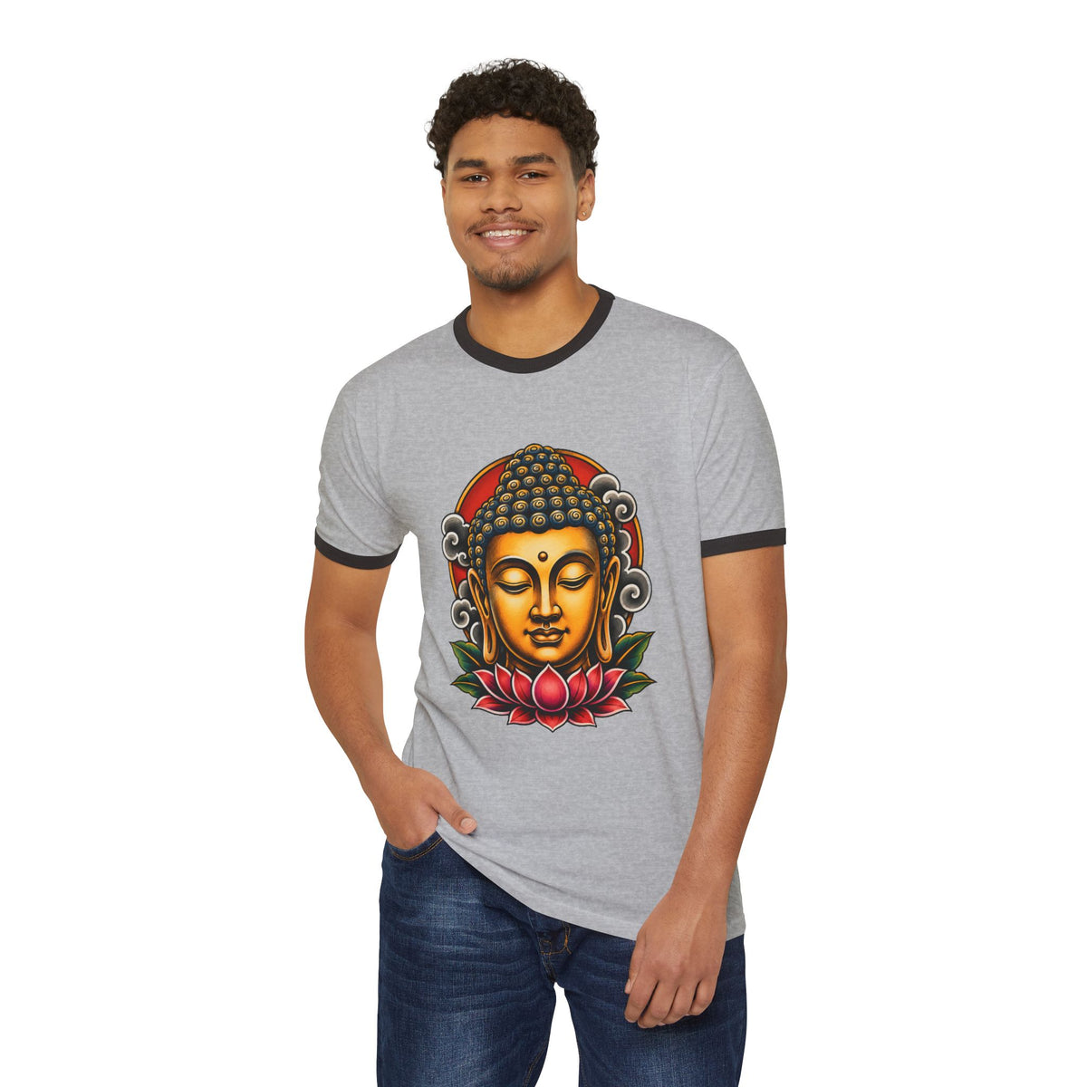 T-Shirt, Ringer - Buddha & Lotus
