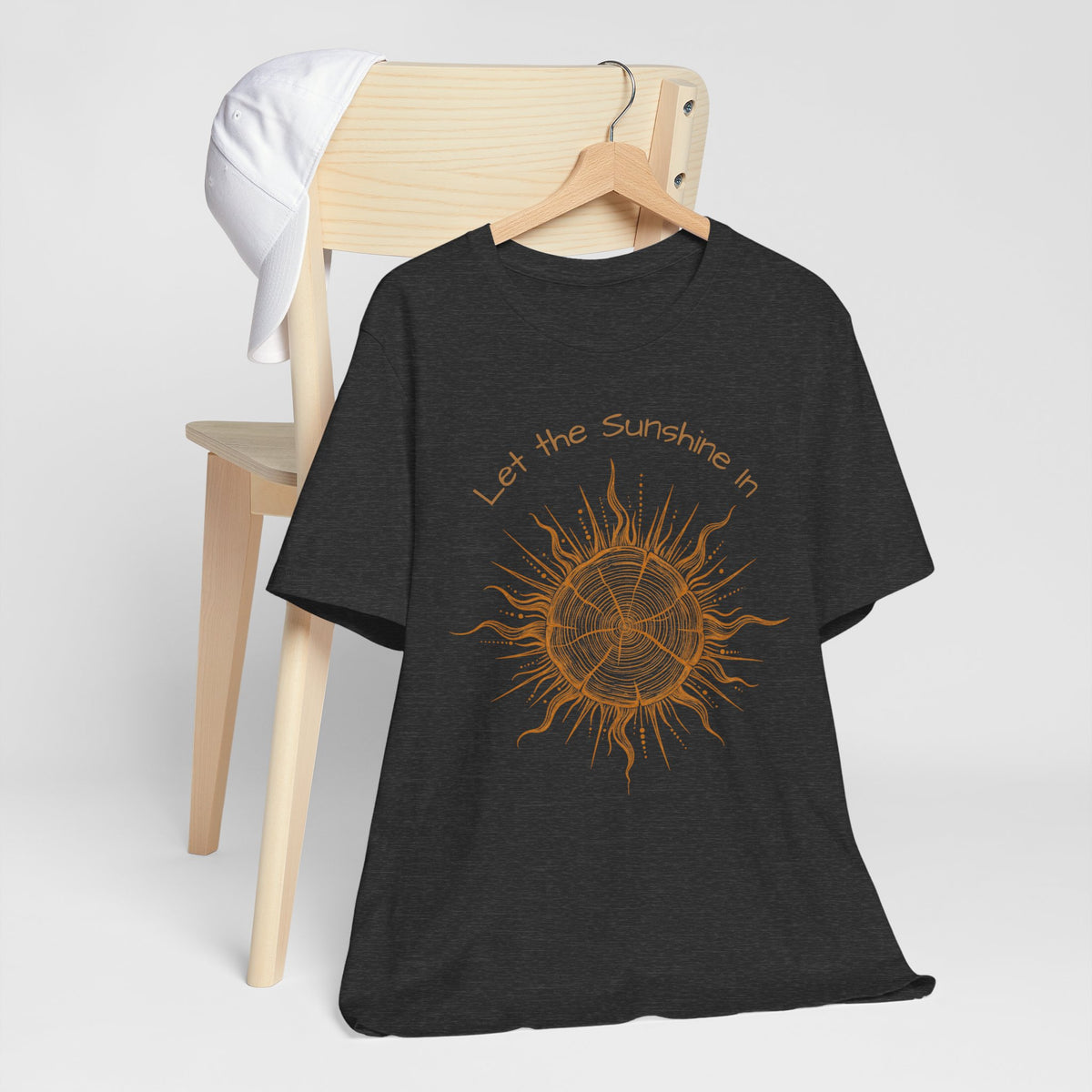 T-Shirt, Short Sleeve Boxy Crew Neck - Let the Sunshine In Sun Positive Vibes