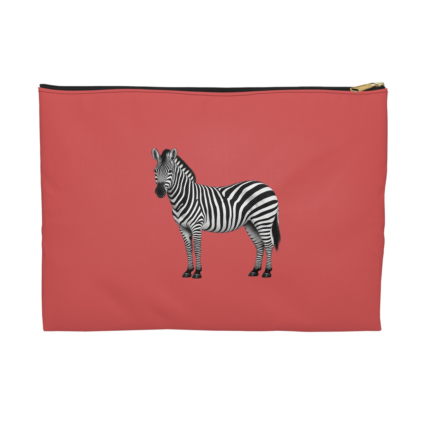 Zebra Dark Coral Accessory Pouch
