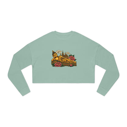 Recline with Buddha Cropped Long Sleeve T-Shirt