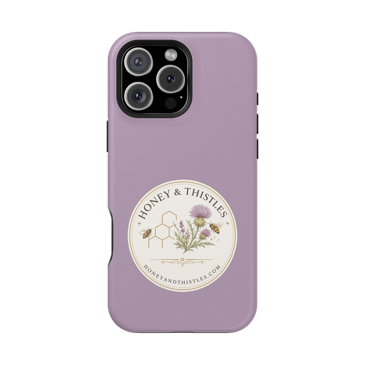 Floral Honey & Thistles Magnetic Phone Case — Impact-Resistant MagSafe-Compatible