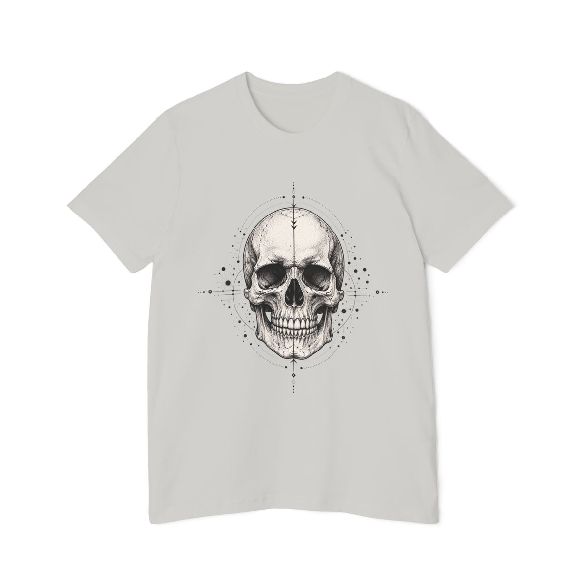 T-Shirt, Short Sleeve Boxy Crew Neck - Geometric Skull