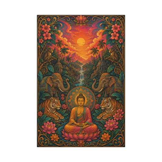 Jungle Buddha Canvas Art Wrap 1.6"
