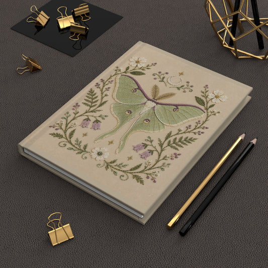 Luna Moth Floral Hardcover Lined Journal