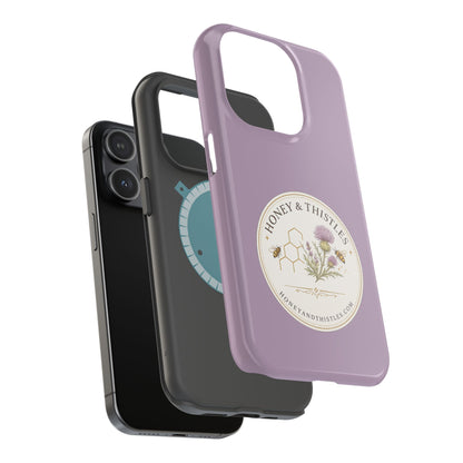 Floral Honey & Thistles Magnetic Phone Case — Impact-Resistant MagSafe-Compatible