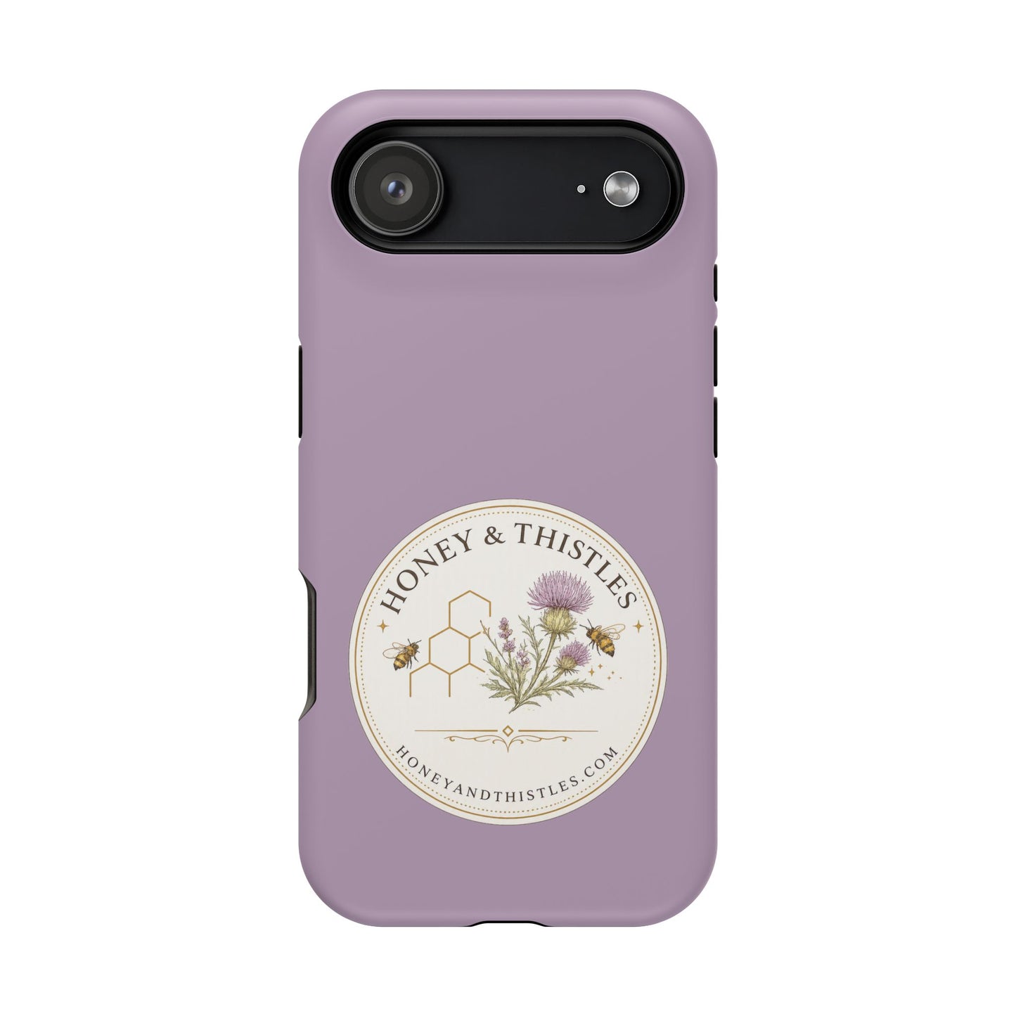 Floral Honey & Thistles Magnetic Phone Case — Impact-Resistant MagSafe-Compatible
