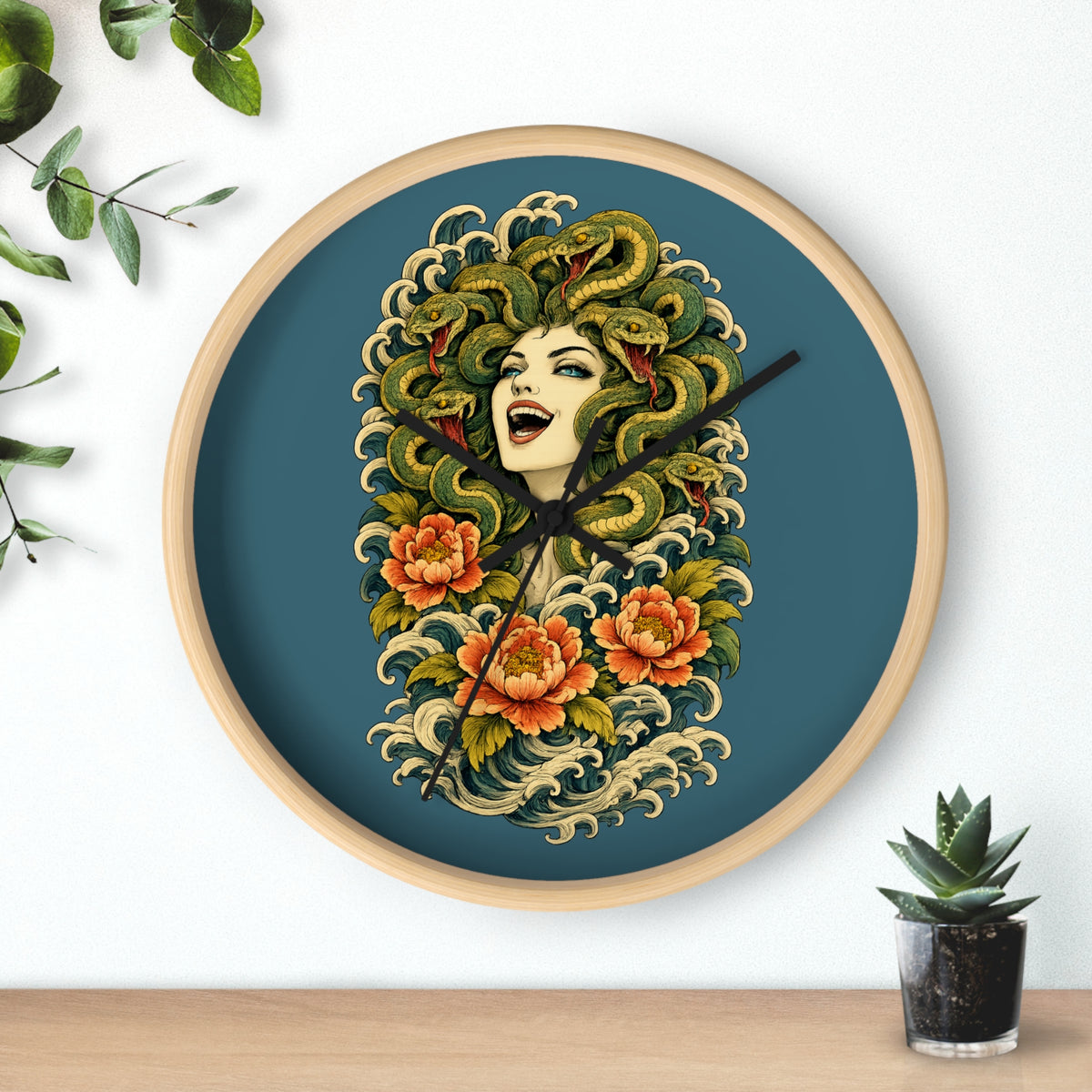 Clock, Wall Acrylic - Medusa Snake Head