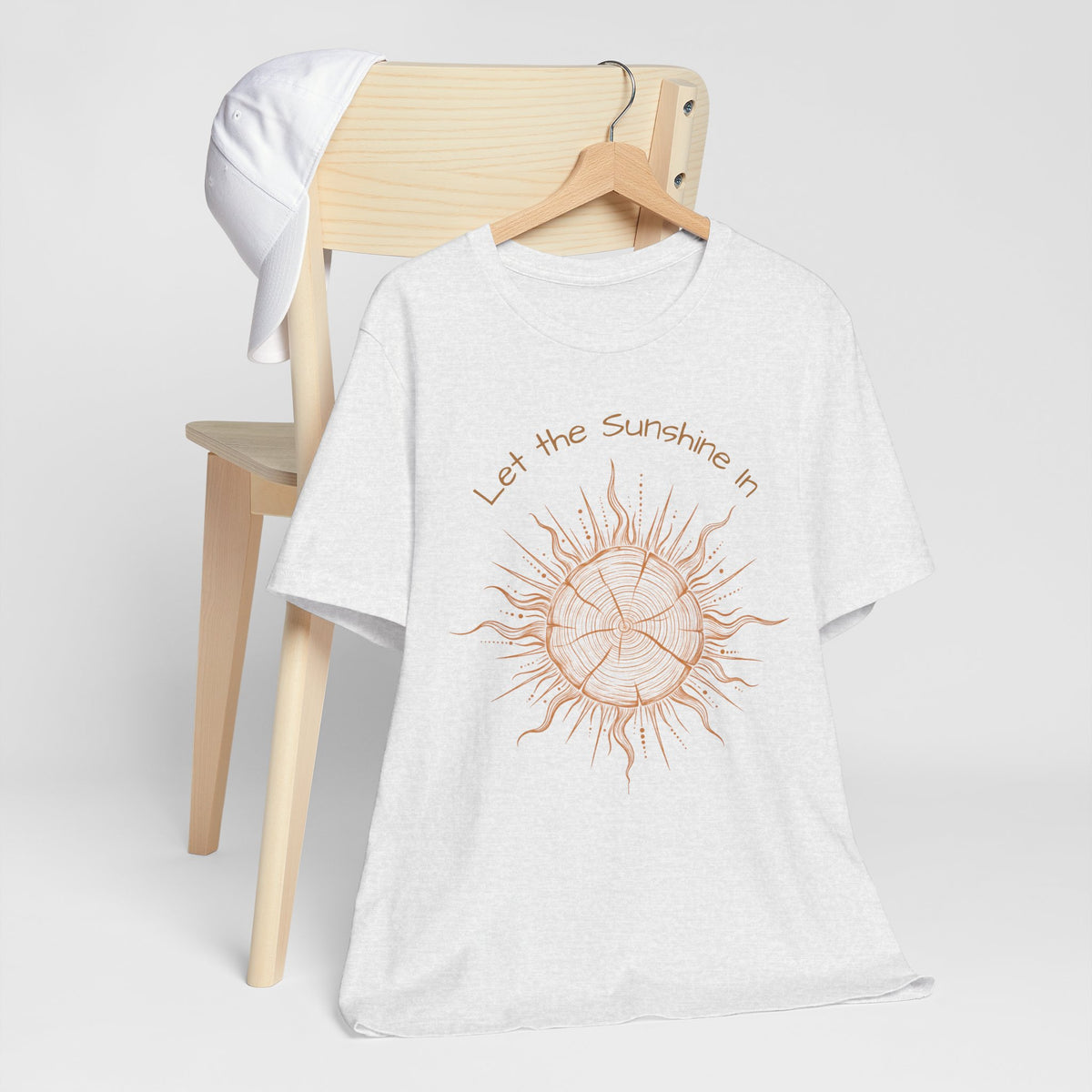T-Shirt, Short Sleeve Boxy Crew Neck - Let the Sunshine In Sun Positive Vibes