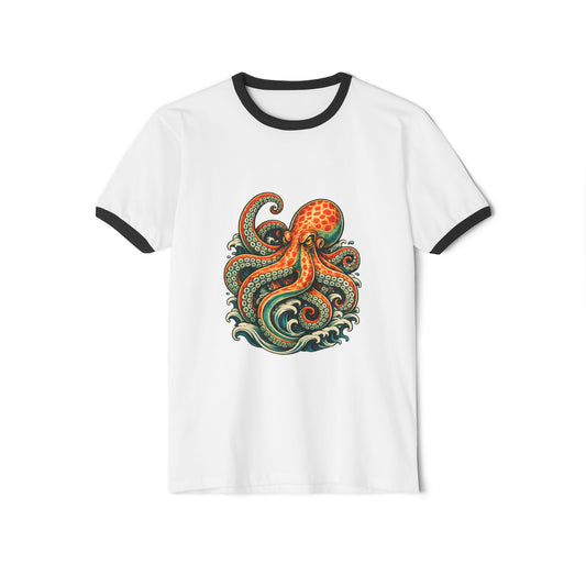 Octopus Wave Ringer T-Shirt