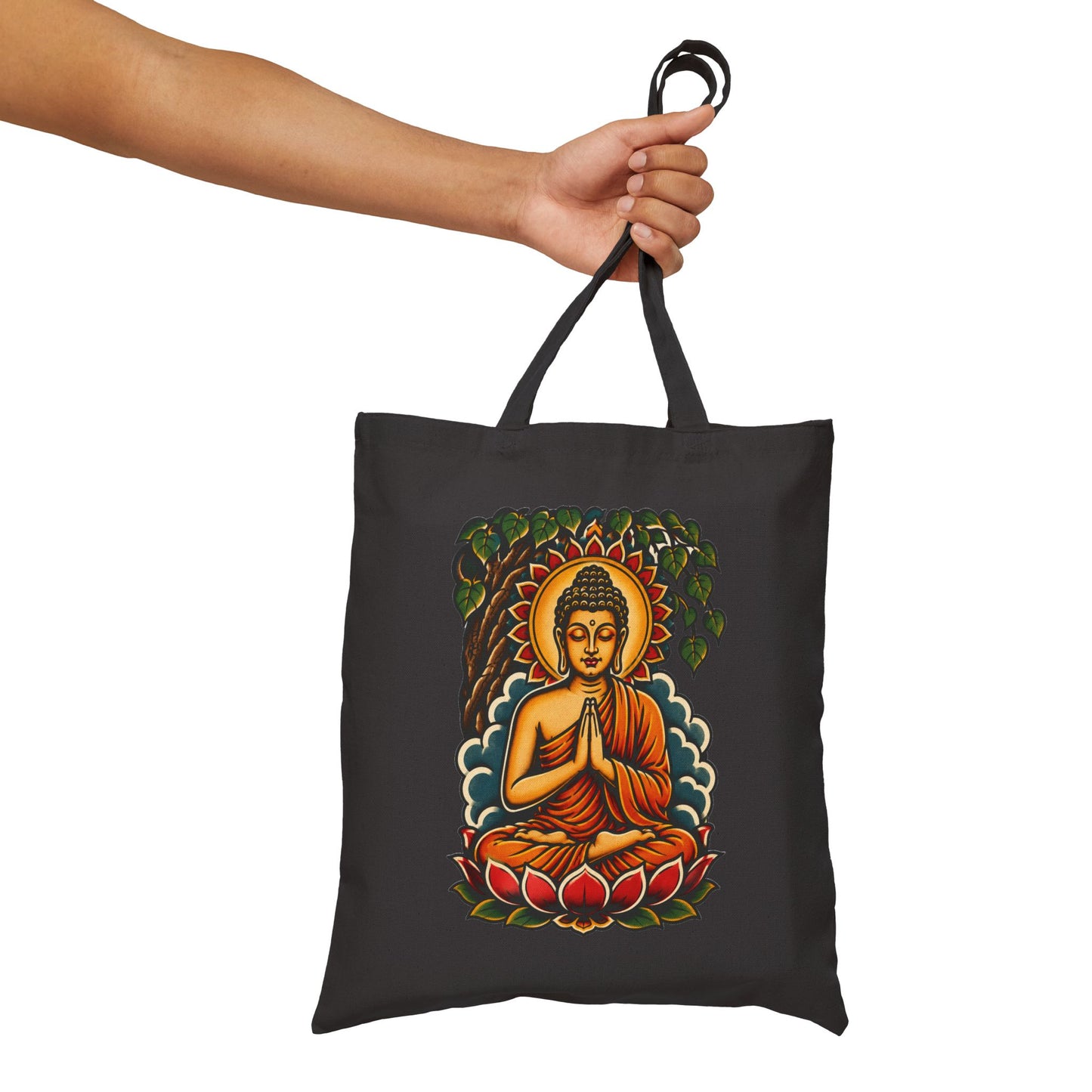 Buddha Meditation Canvas Tote Bag — Eco Cotton Yoga & Meditation Bag