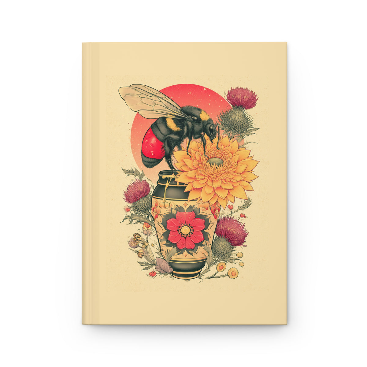 Journal Notebook, Hardcover Lined - Vintage Honey and Thistles