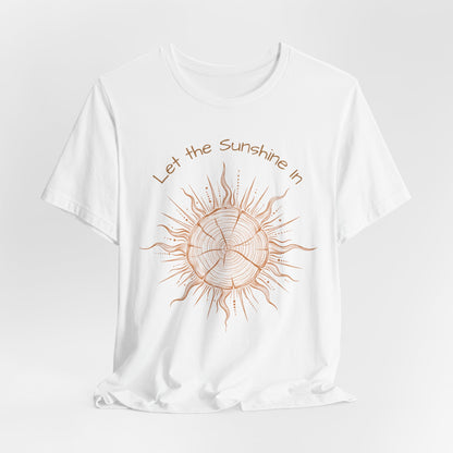T-Shirt, Short Sleeve Boxy Crew Neck - Let the Sunshine In Sun Positive Vibes