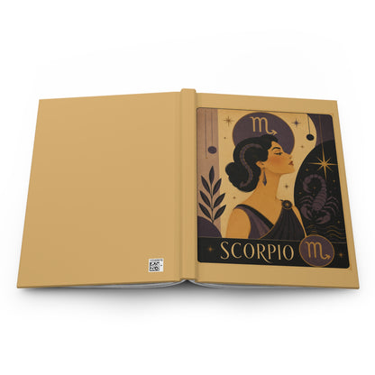 Journal Notebook, Hardcover Lined - Retro Scorpio Zodiac