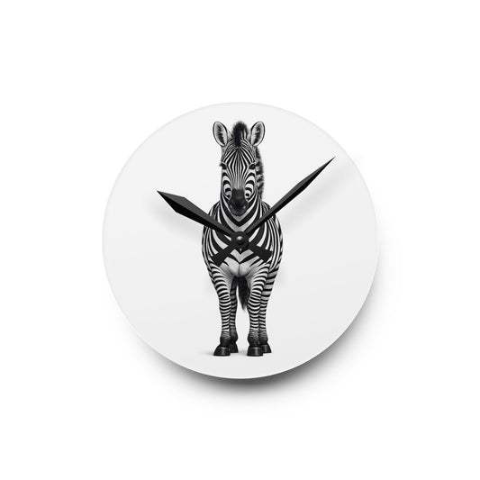 Zebra Portrait Acrylic Wall Clock