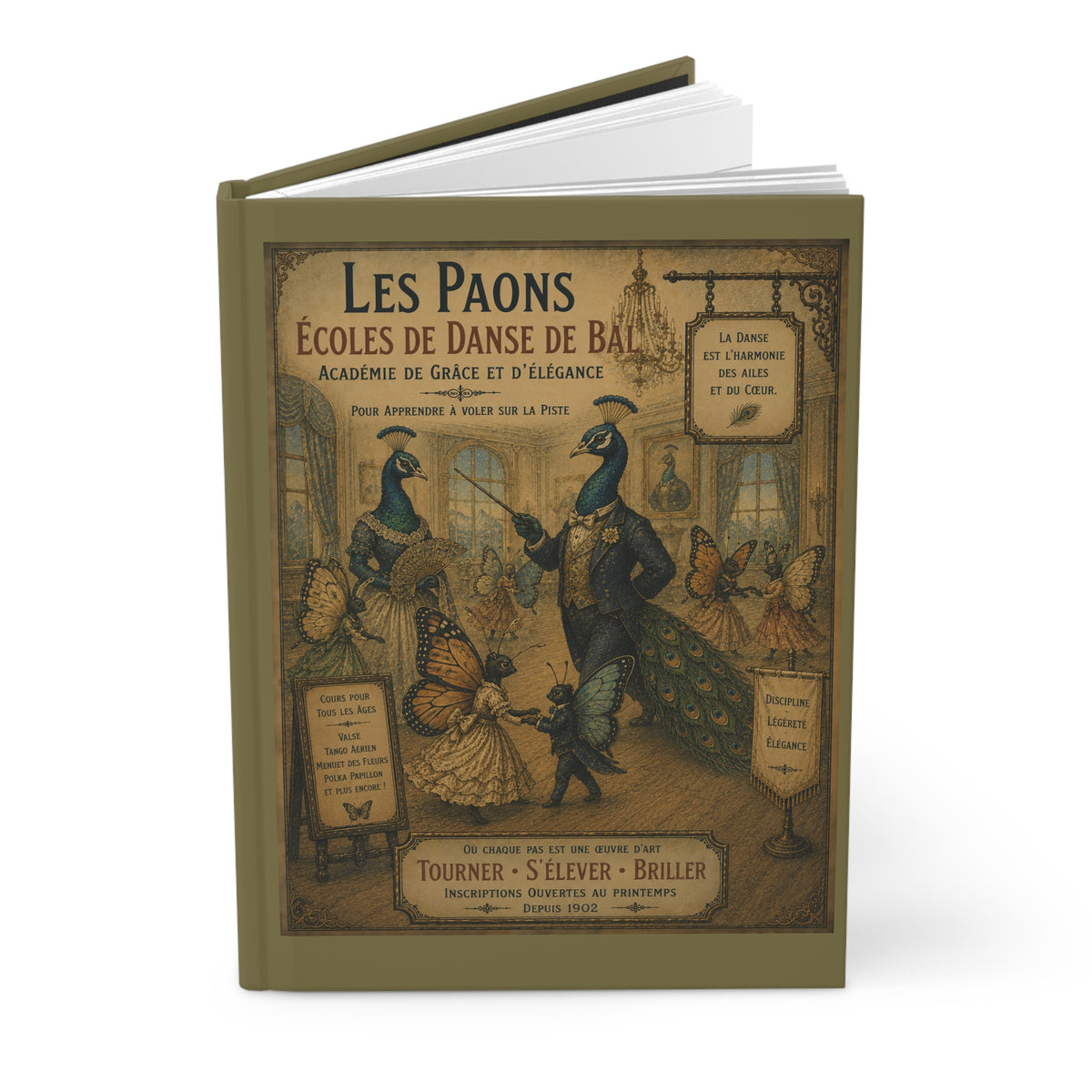 Journal Notebook, Hardcover Lined - Peacock Dance School