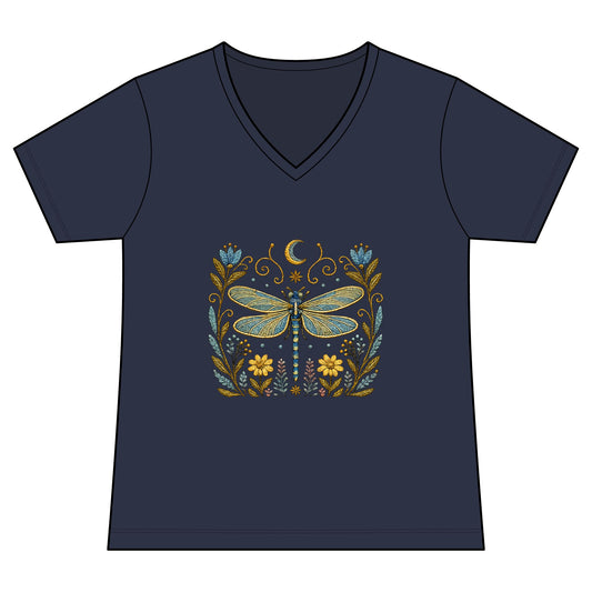 Dragonfly Garden V-Neck Tee