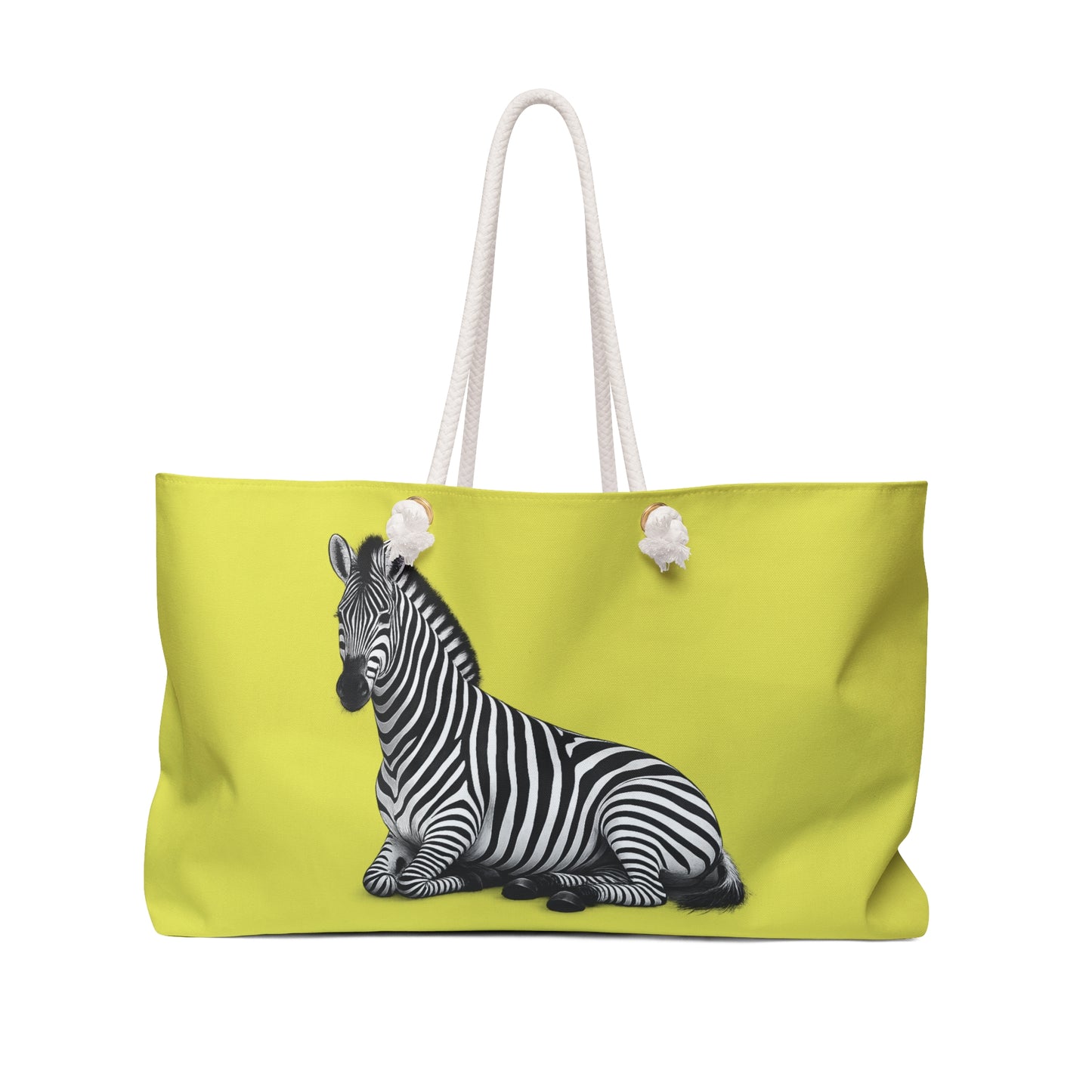 Zebra Print Weekender Bag – Yellow Striped Safari Travel Tote
