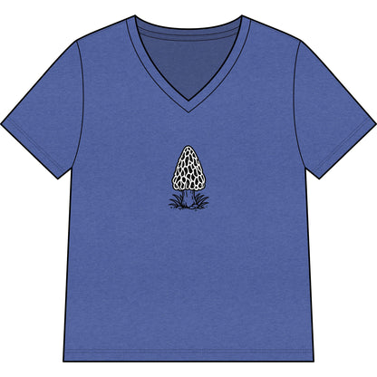 Morel Mushroom Illustration V-Neck Tee