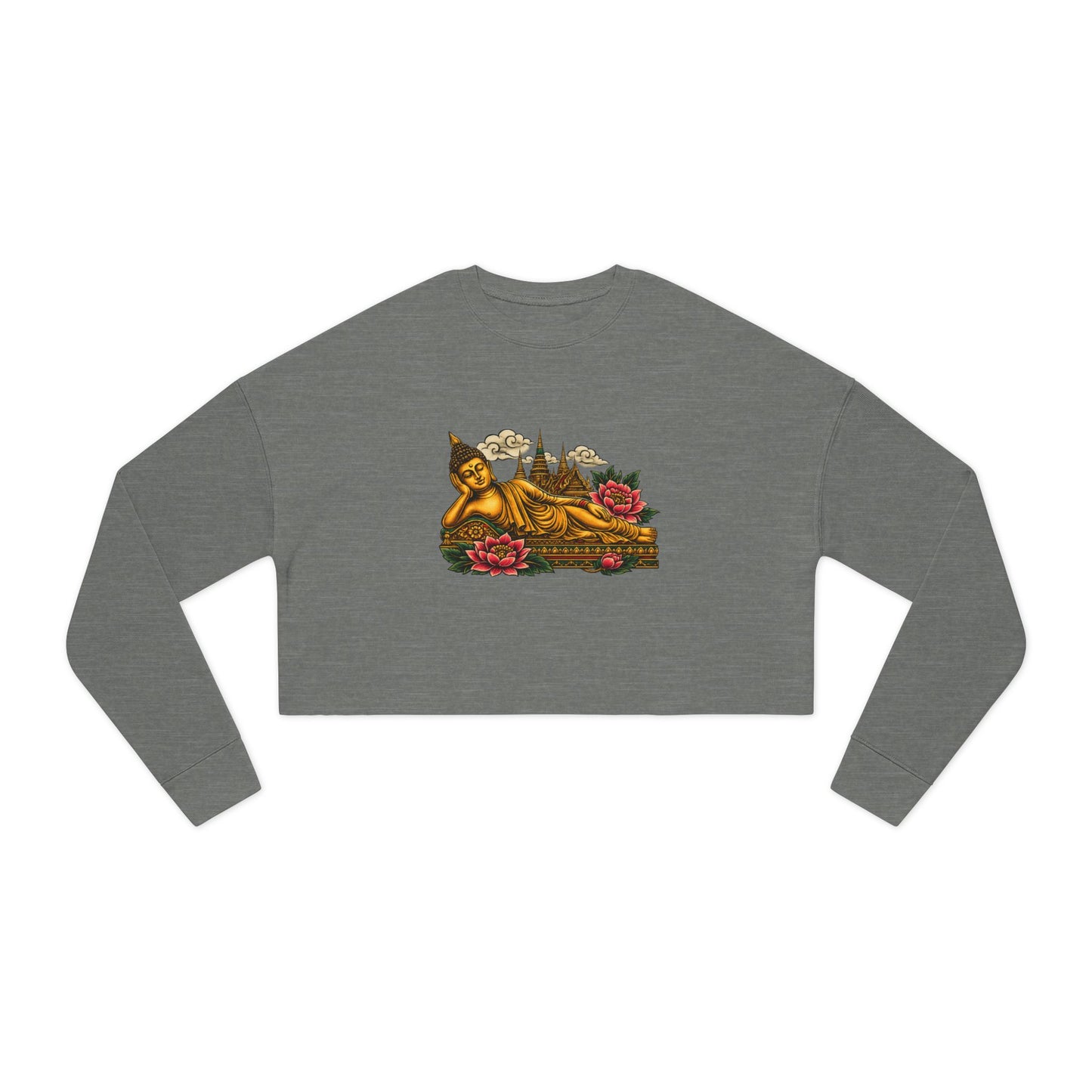 Recline with Buddha Cropped Long Sleeve T-Shirt