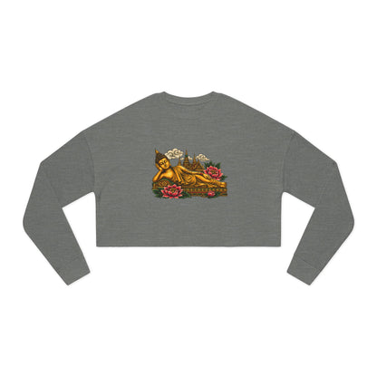 Recline with Buddha Cropped Long Sleeve T-Shirt
