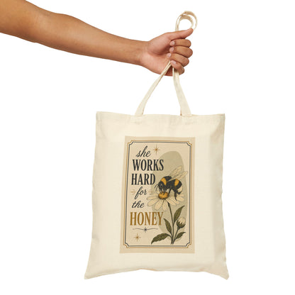 She Works Hard For the Honey Bee Canvas Tote Bag