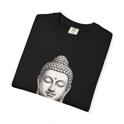 T‑Shirt, Short Sleeve Boxy Crew Neck - Mindful Zen Buddha Head