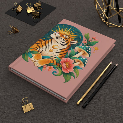 Journal Notebook, Lined Hardcover - Mystical Tiger Moon