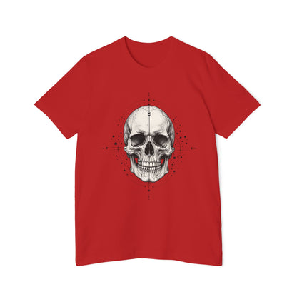 T-Shirt, Short Sleeve Boxy Crew Neck - Geometric Skull