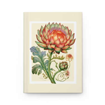 Journal Notebook, Hardcover Lined - Artichoke Flower in Bloom