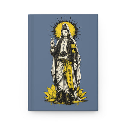 Journal Notebook, Hardcover Lined - Punk Kwan Yin Lotus