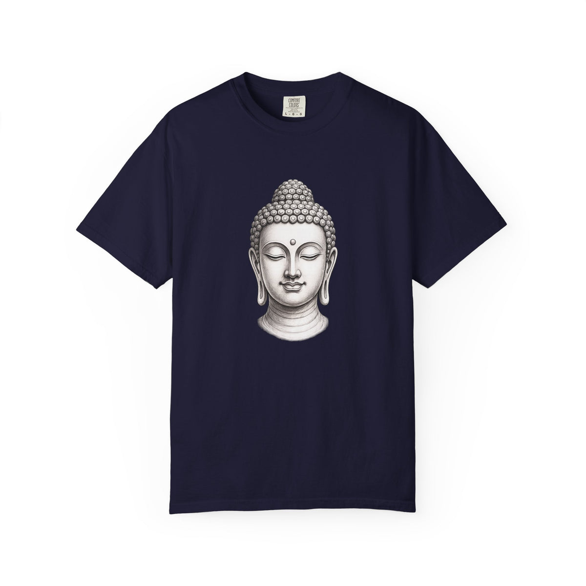 T‑Shirt, Short Sleeve Boxy Crew Neck - Mindful Zen Buddha Head