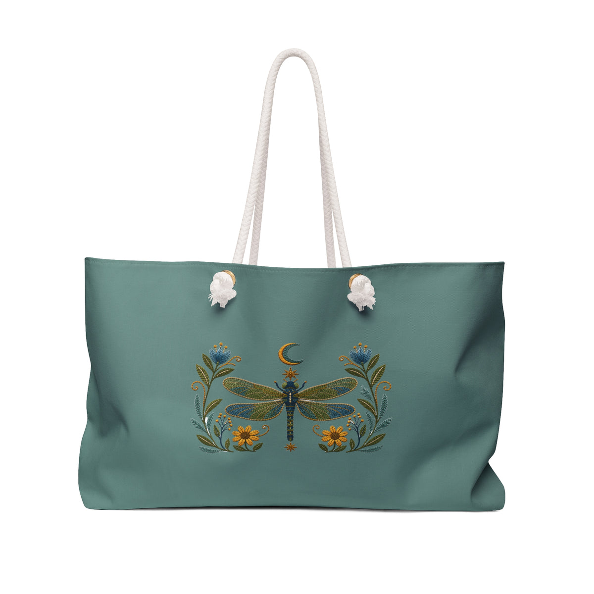 Tote, Weekender Travel  Bag - Boho Embroidered Dragonfly