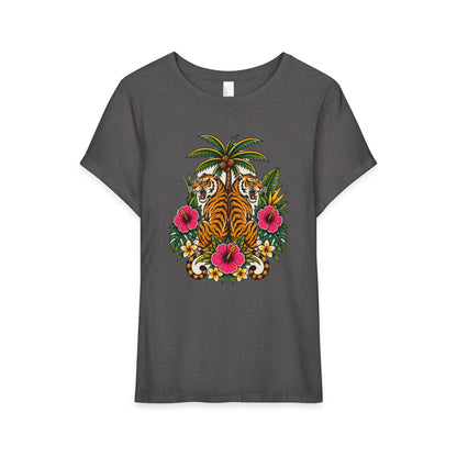 Tropical Tiger Floral Tee Shirt
