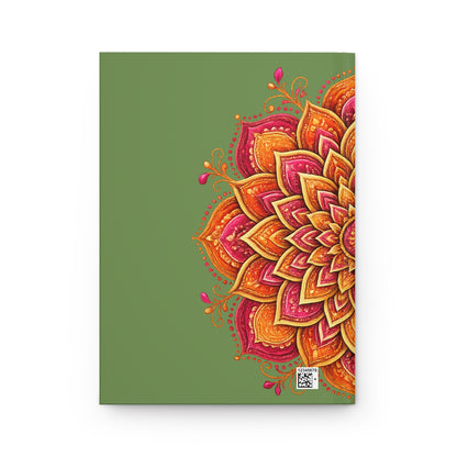 Green & Orange Mandala Lined Journal