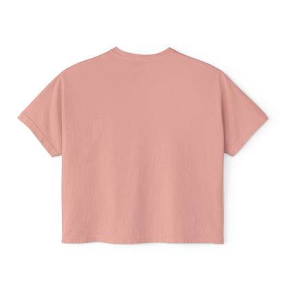 T-Shirt, Short Sleeve Boxy Crew Neck Cropped - 1980s Buddha Head