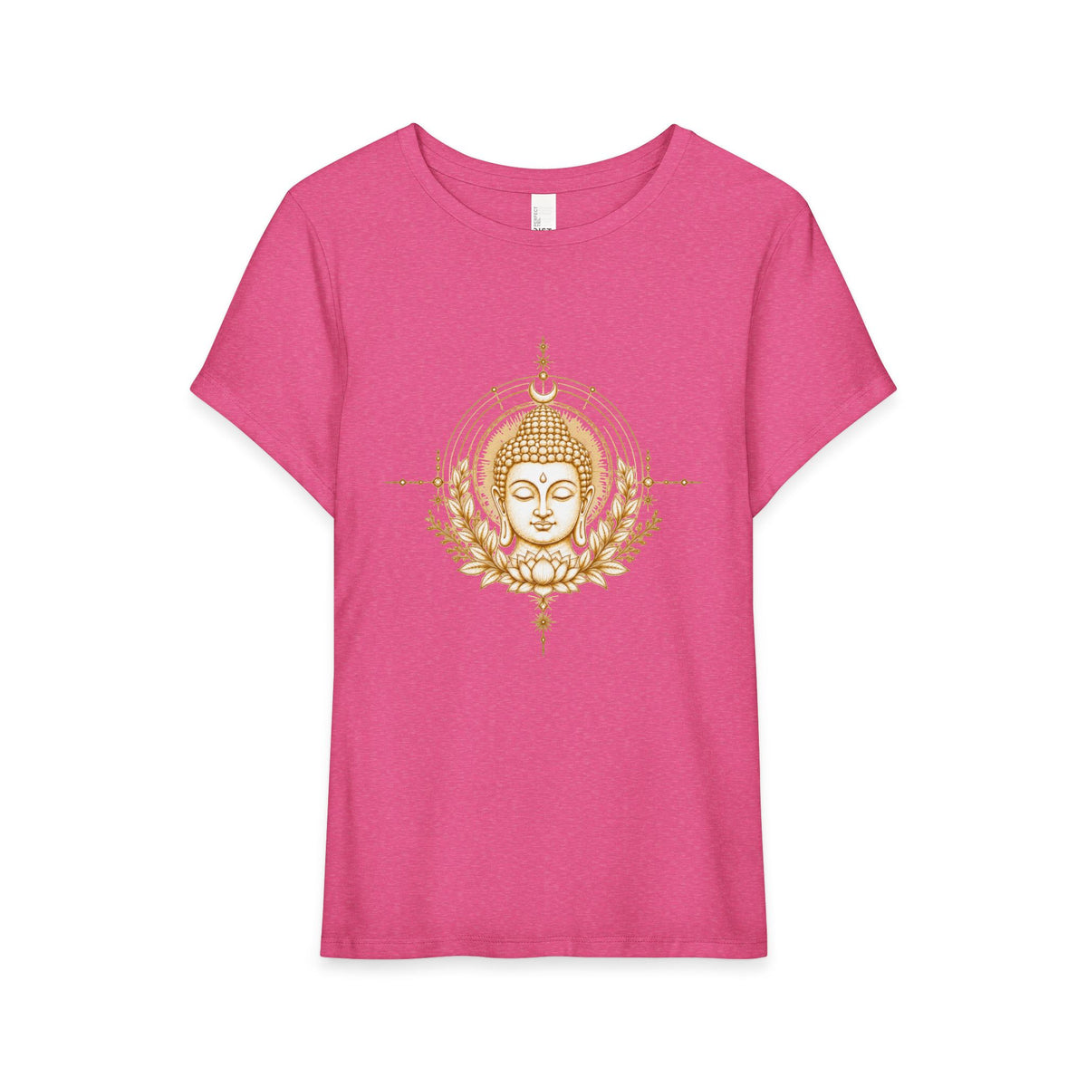 T-Shirt, Short Sleeve Wide Neck Relaxed Fit - Buddha Mandala