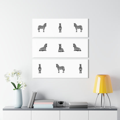 Canvass Art Print -Zebra Triptych