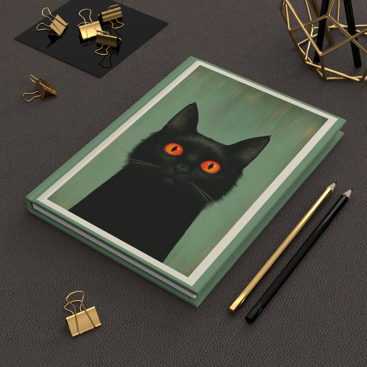 Journal Notebook, Hardcover Lined - Black Cat Says What?
