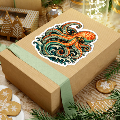 Sticker,  Kiss-Cut - Octopus Wave
