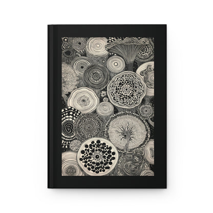 Journal Notebook, Hardcover Lined - Ring 'Round the Rings, Dark Version