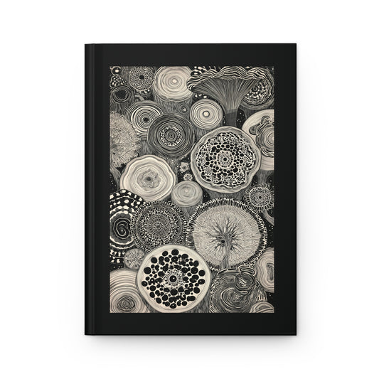 Journal Notebook, Hardcover Lined - Ring 'Round the Rings, Dark Version