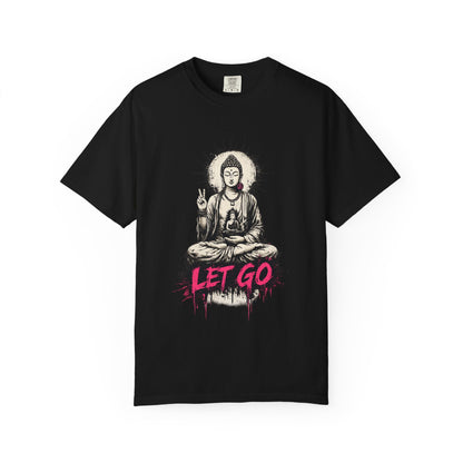 T-Shirt, Short Sleeve Boxy Crew Neck - Buddha "Let Go"