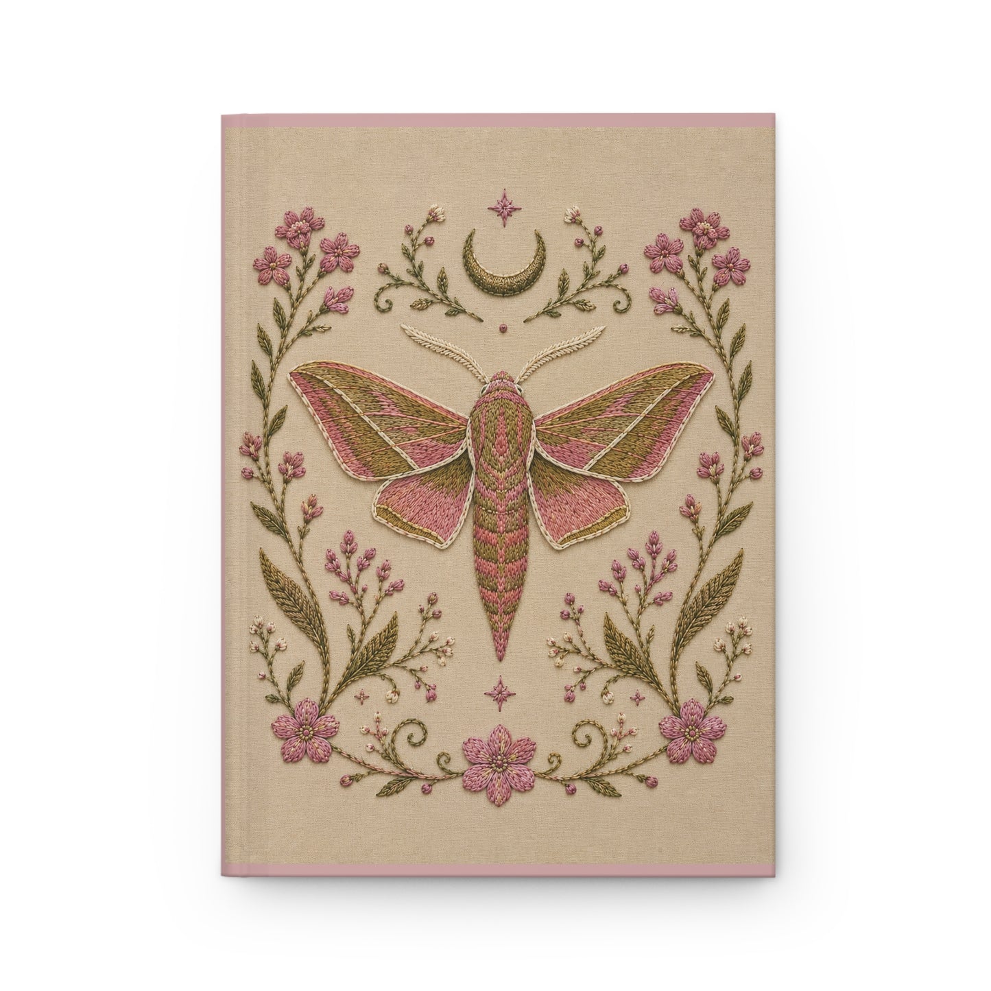 Elephant Hawk Moth on Cream Hardcover Lined Journal