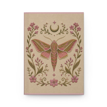 Elephant Hawk Moth on Cream Hardcover Lined Journal