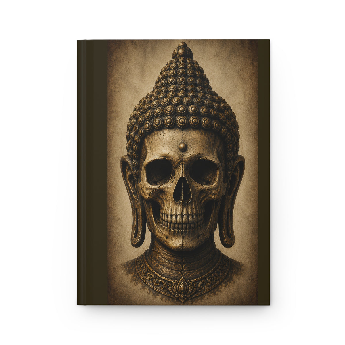 Journal Notebook, Hardcover Lined - Buddha Skull (black)