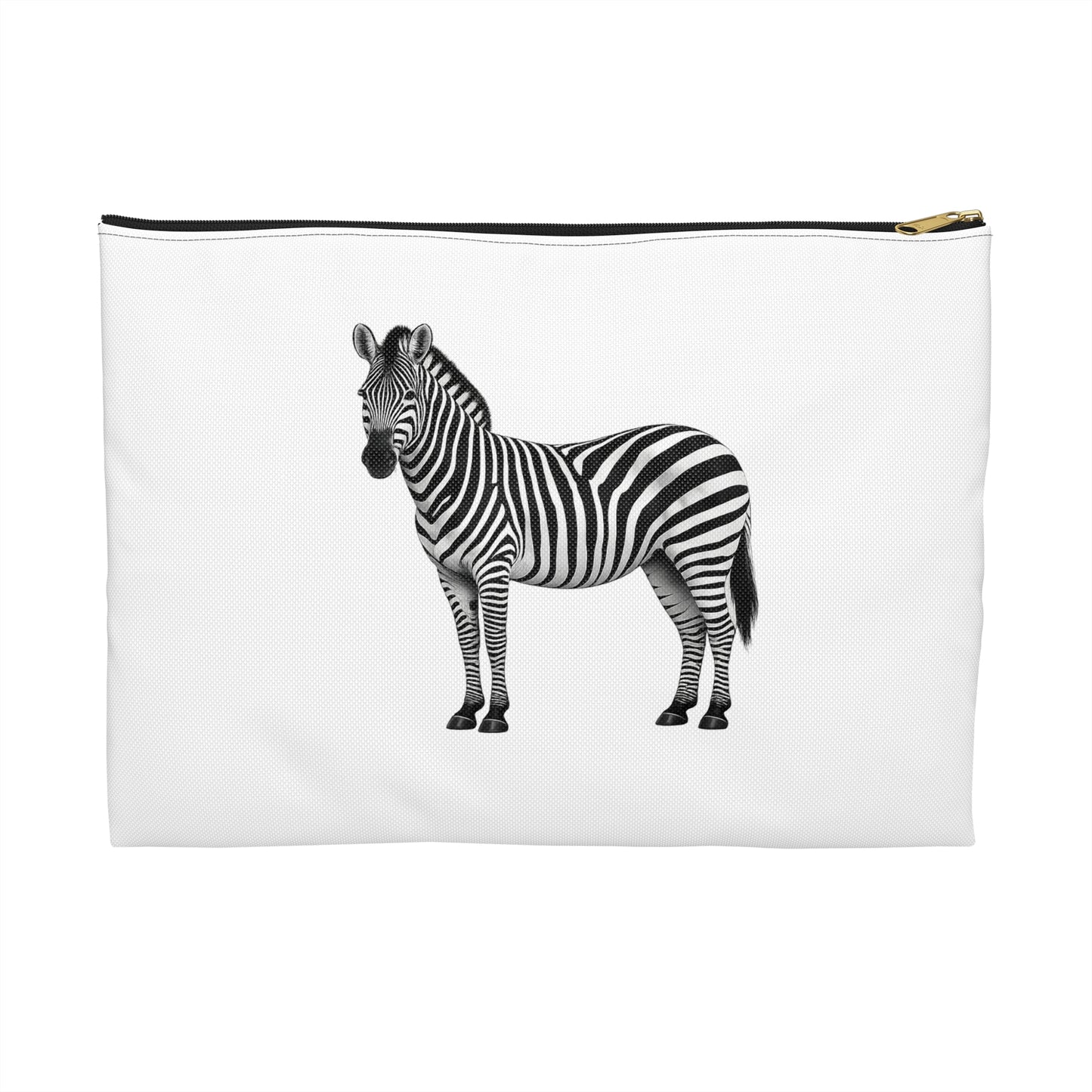 Zebra White Accessory Pouch